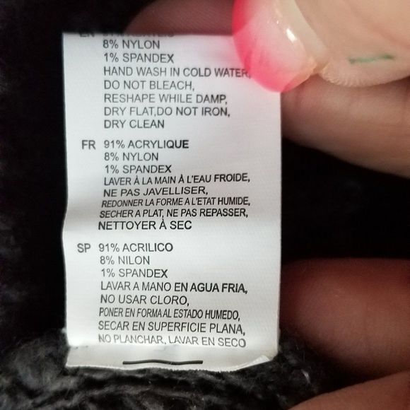 La Classe Couture Gray Sweater Dress Stripes Poof Sleeve Size Medium - Picture 9 of 10